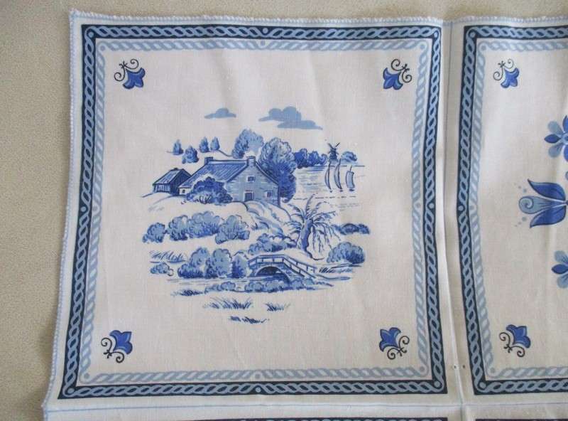 Three pretty blue and white cloths with Dutch scenes