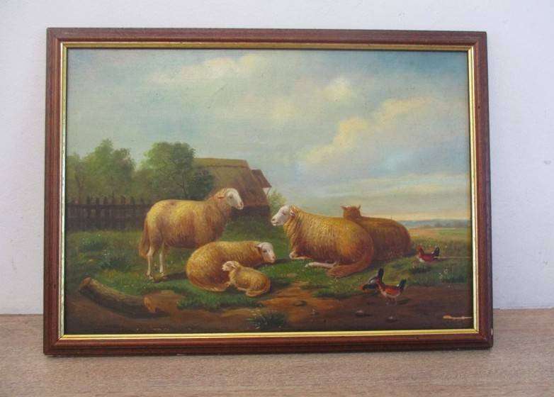 Antique original oil painting by French artist Gaston Gerard (1859-1915)