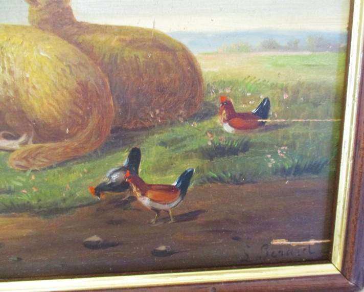 Antique original oil painting by French artist Gaston Gerard (1859-1915)