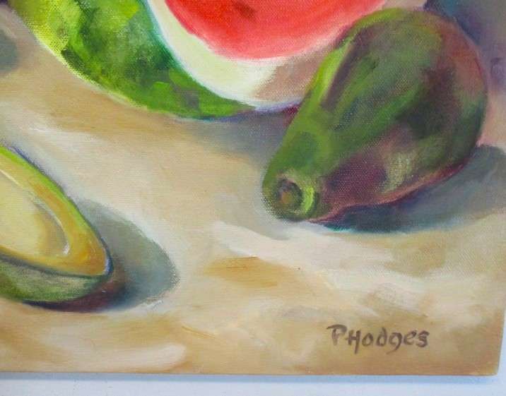 Vibrant large original oil on canvas by South African artist Peggy Hodges - Market value R2500 plus