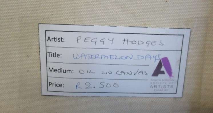 Vibrant large original oil on canvas by South African artist Peggy Hodges - Market value R2500 plus