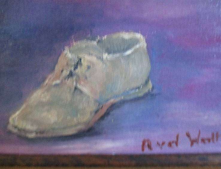 Large original painting in beautiful wooden frame - signed