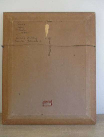 Large original painting in beautiful wooden frame - signed