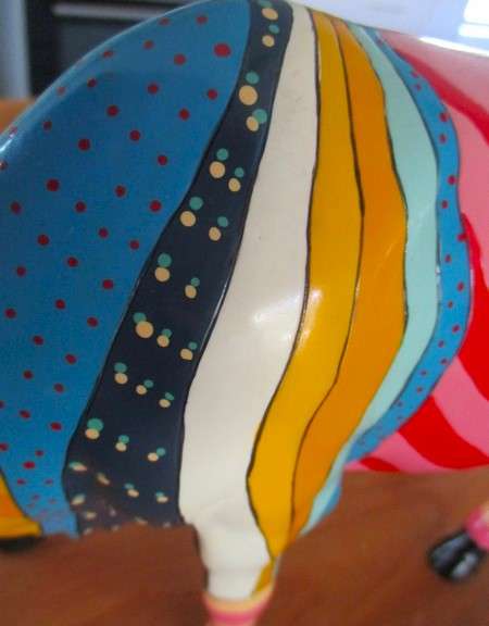 1. Collectable and Rare - large 2002 Cow Parade Tropical Heart Fish Caribbean Art Vibes ceramic cow