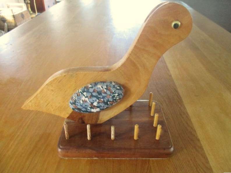 For Lamby23 only - The cutest wooden cotton reel/scissors holder/pin cushion