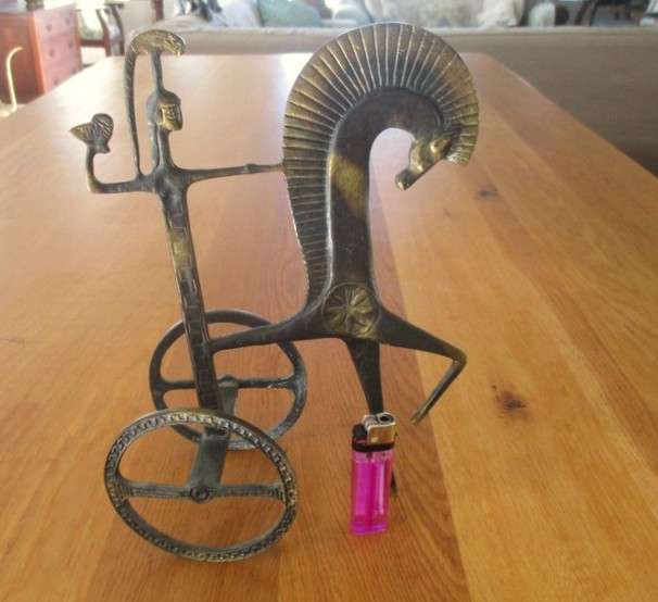 For Charlbenade 2 only - Large vintage Bronze Etruscan statue - Frederic Weinberg MCM style