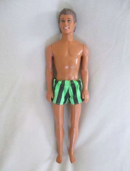 Barbie's boyfriend -  Mattel Ken doll with light brown hair - ready for the beach!