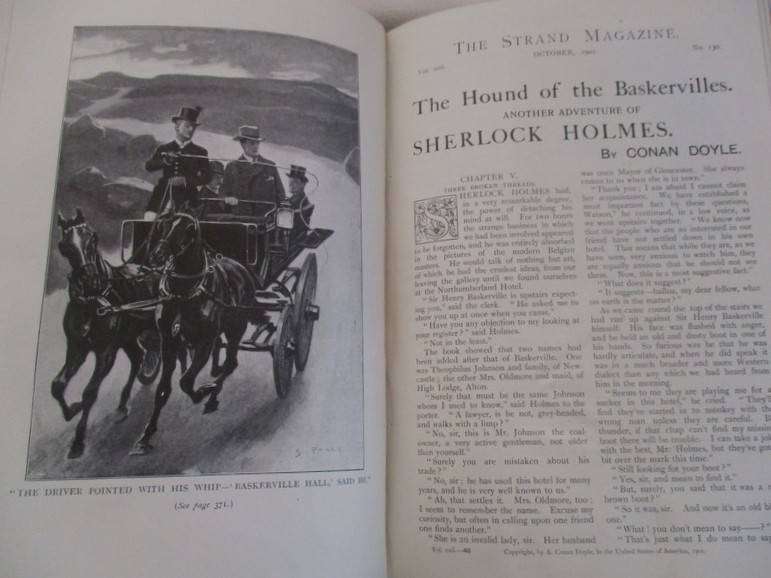 RARE!! VERY FIRST publication of Sherlock Holmes Hound of the Baskervilles (vol 22 & 23 Strand Mag.)