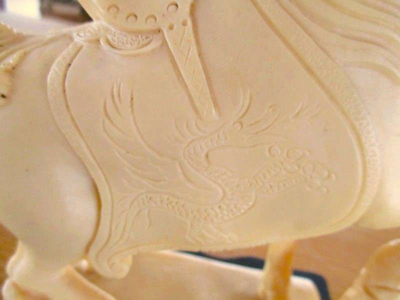 Rare!! Large vintage carved poly resin Chinese statue of Tang horse