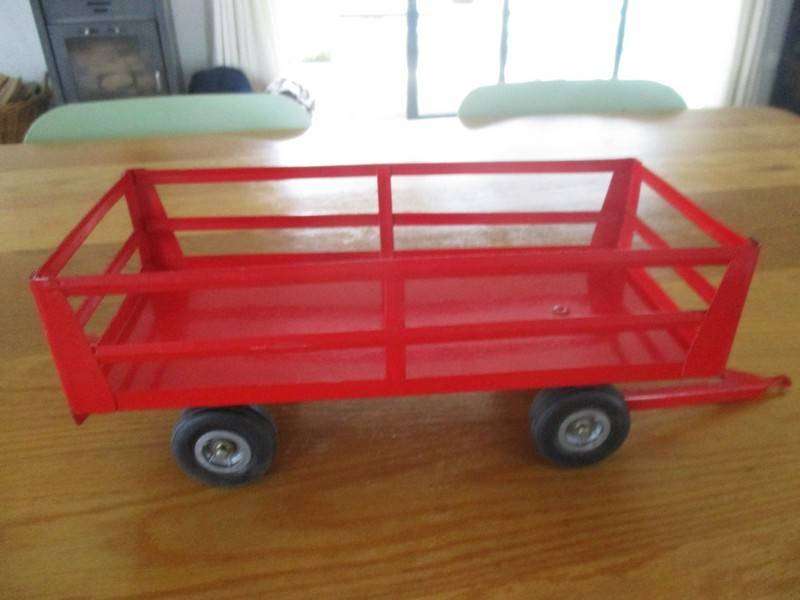 Large vintage four wheeled Strike Massey Ferguson farm trailer