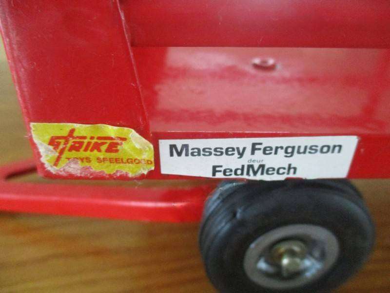 Large vintage four wheeled Strike Massey Ferguson farm trailer