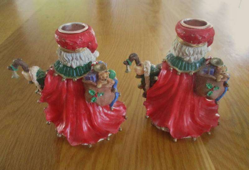Christmas is coming!  Two Santa candlesticks plus Nativity scene