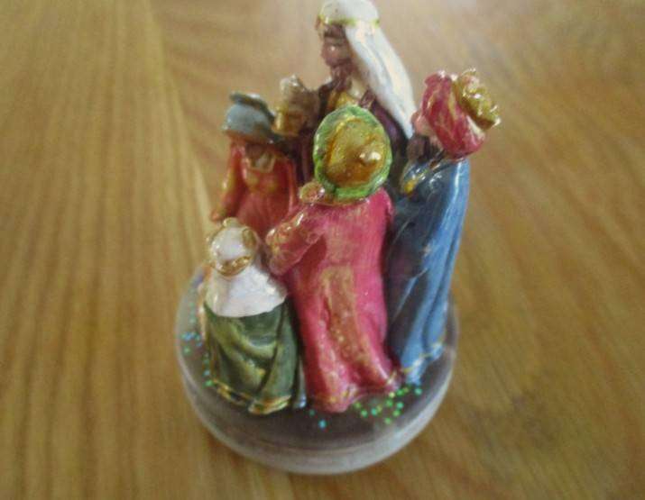 Christmas is coming!  Two Santa candlesticks plus Nativity scene