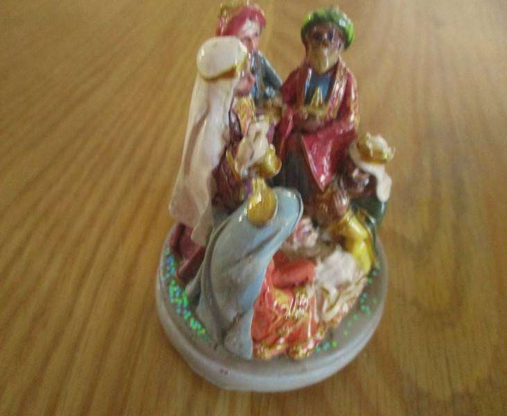Christmas is coming!  Two Santa candlesticks plus Nativity scene