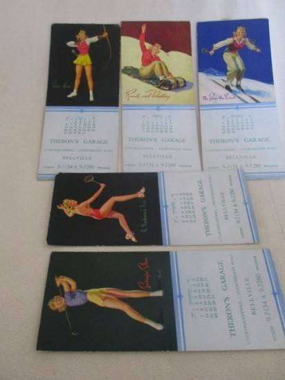 So cool! Twenty vintage 1947,1948 and 1950 Pin-up Girl advertising calendar cards