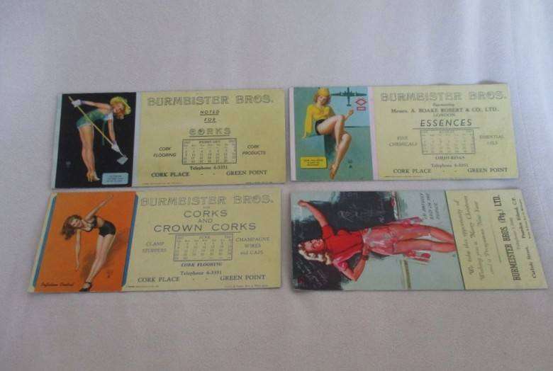 So cool! Twenty vintage 1947,1948 and 1950 Pin-up Girl advertising calendar cards