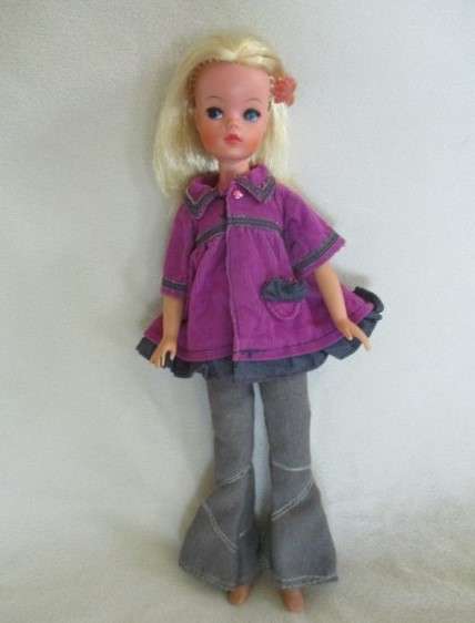 A vintage Sindy doll (made in Hong Kong) in cute vintage bell bottoms