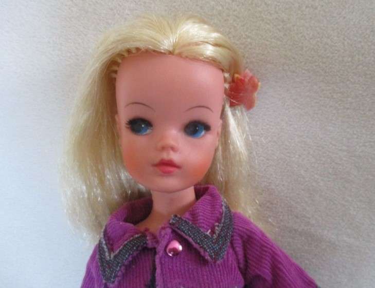 A vintage Sindy doll (made in Hong Kong) in cute vintage bell bottoms