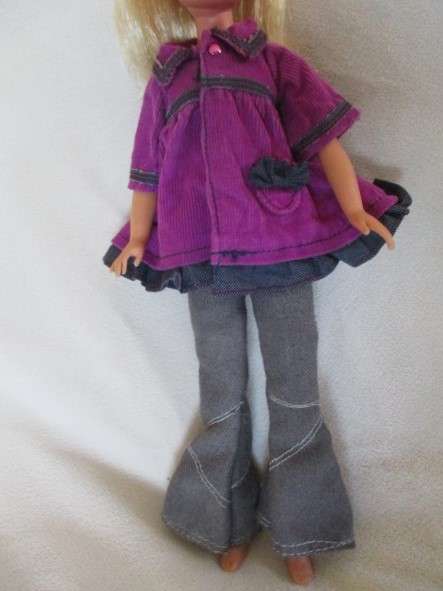 A vintage Sindy doll (made in Hong Kong) in cute vintage bell bottoms
