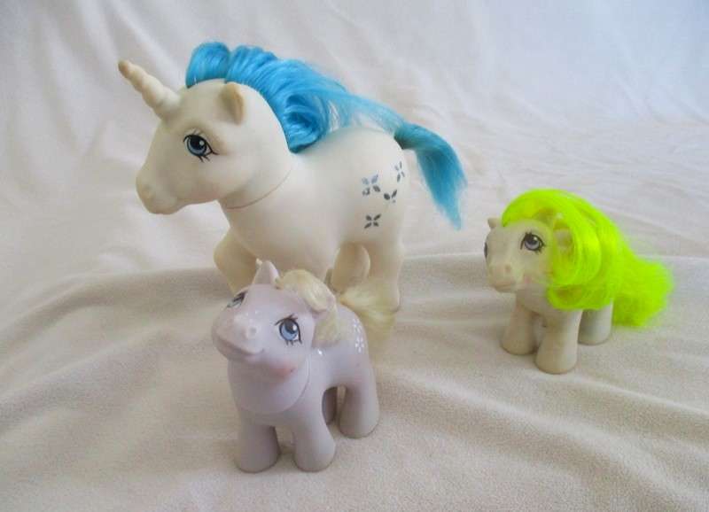 Three G1 Hasbro My Little Ponies - much loved