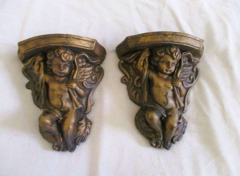 Two small vintage Cherub shelves to display special treasures