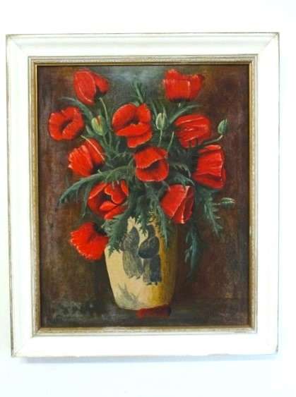 Large vintage 1930's original oil on canvas by German artist Rudi Seifert in vintage frame - signed