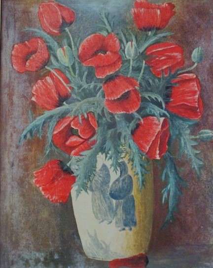 Large vintage 1930's original oil on canvas by German artist Rudi Seifert in vintage frame - signed