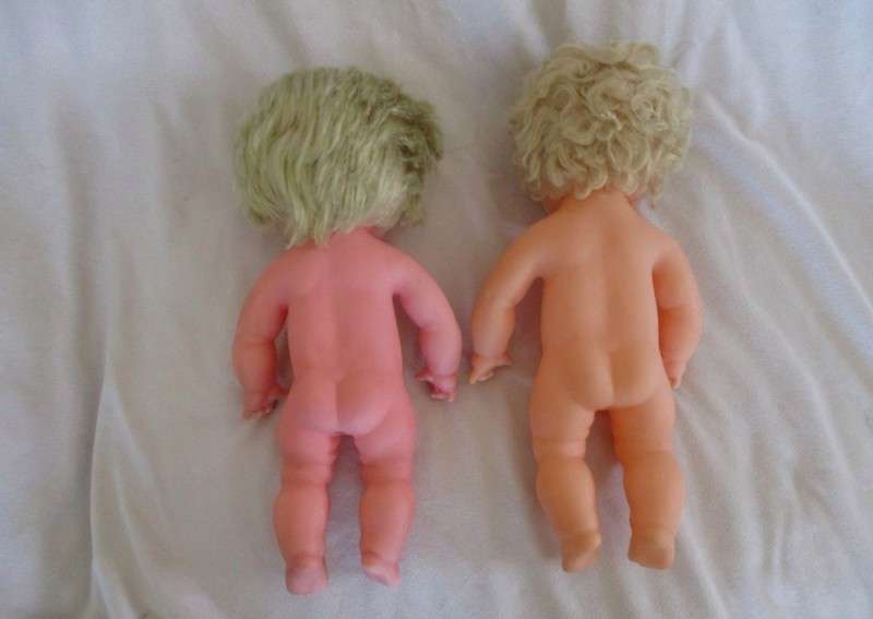 Two very sweet vintage rubber dolls
