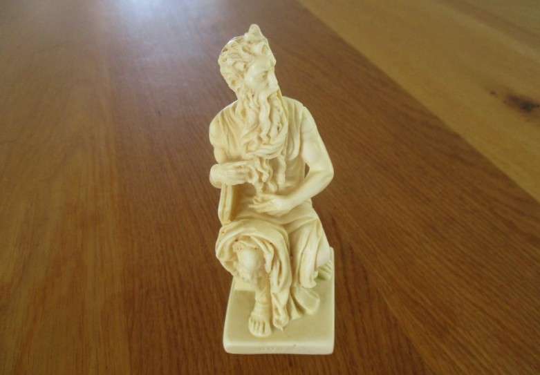 A collectable small genuine Santini sculpture of Michelangelo's Moses - signed
