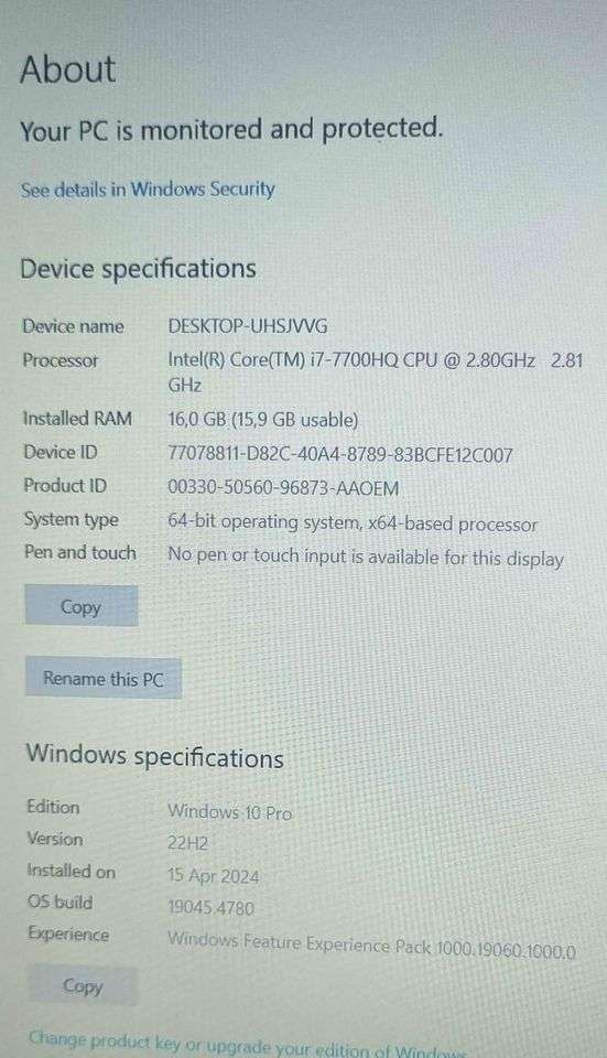 Asus Gaming Laptop i7 7700 / 16GB RAM / GTX 1050