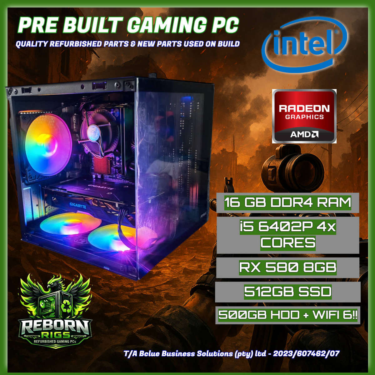 Gaming PC - i5 / 16GB RAM / 500GB SSD / 500GB HDD / 8GB GPU