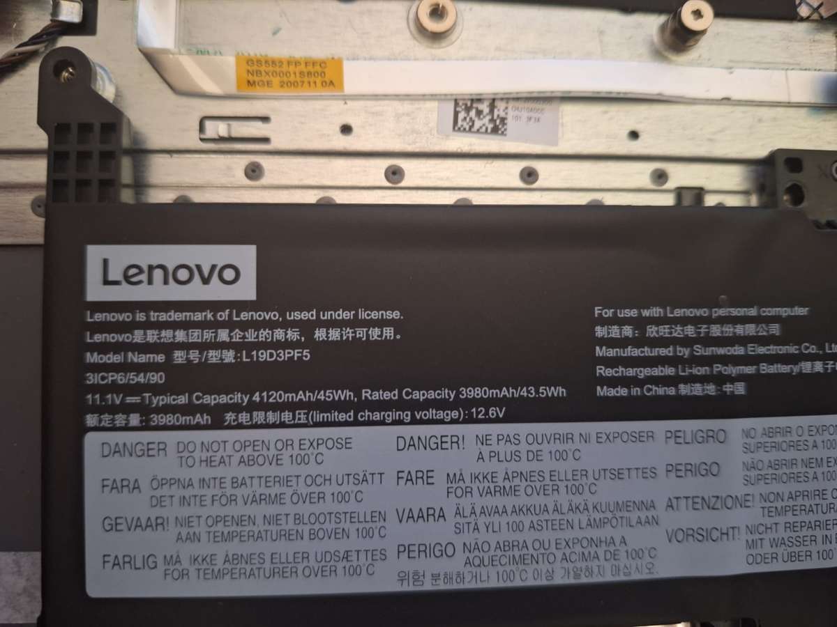 Original Lenovo Ideapad 3 Laptop Battery L19D3PF5