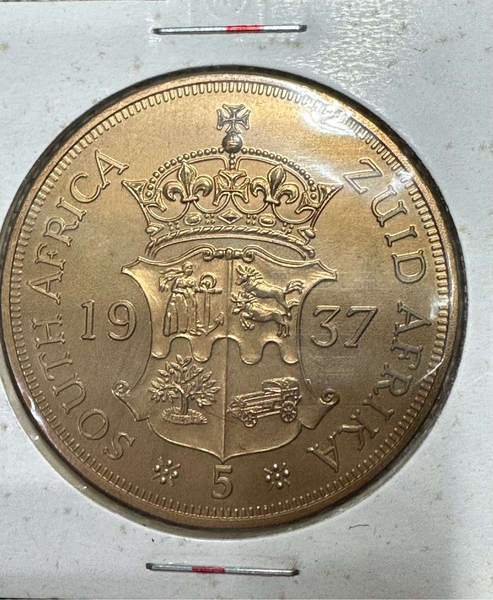 Union Pattern 5 Shilling Coin - 1937