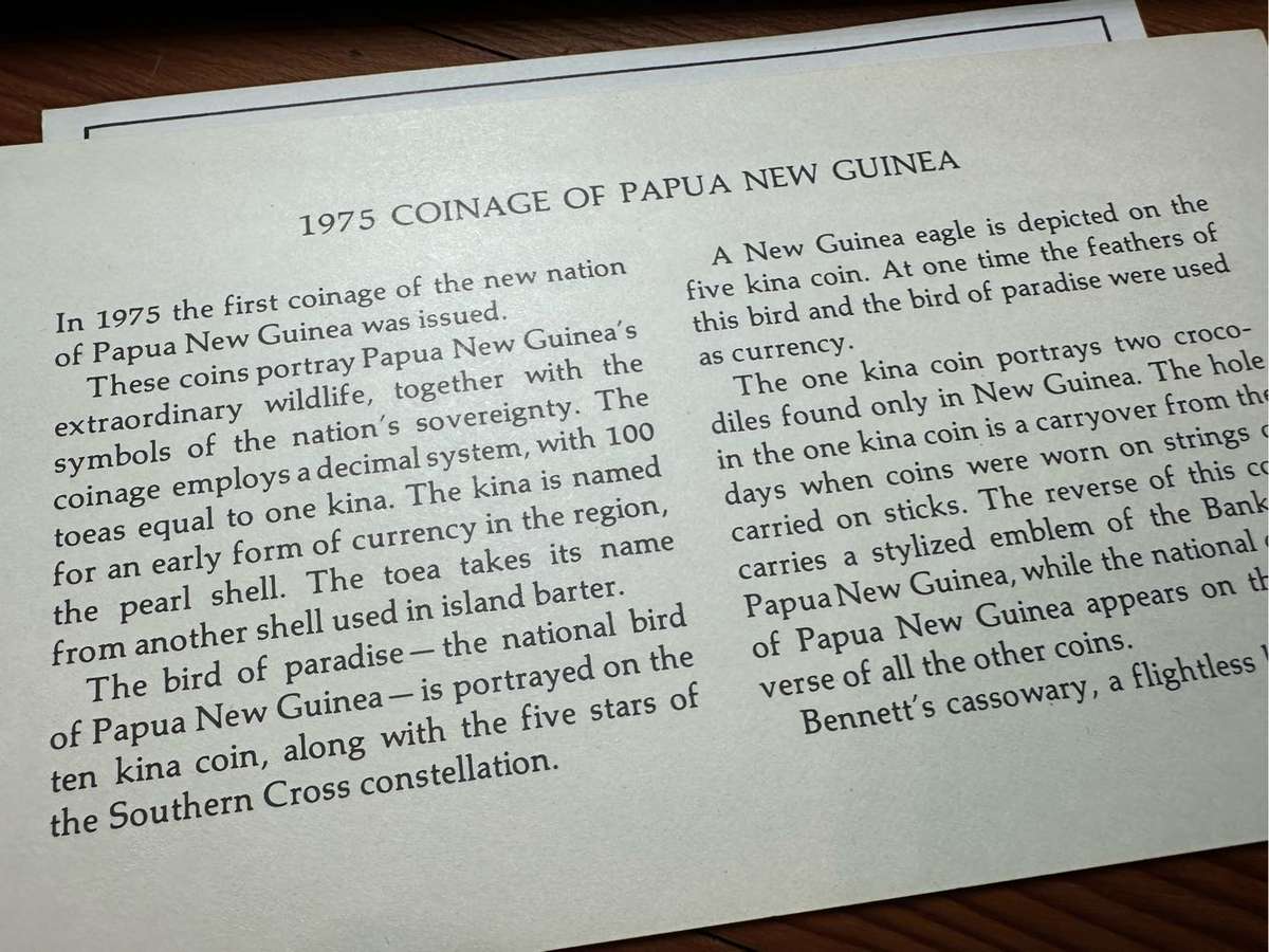 First Coinage of Papua New Guine proof set