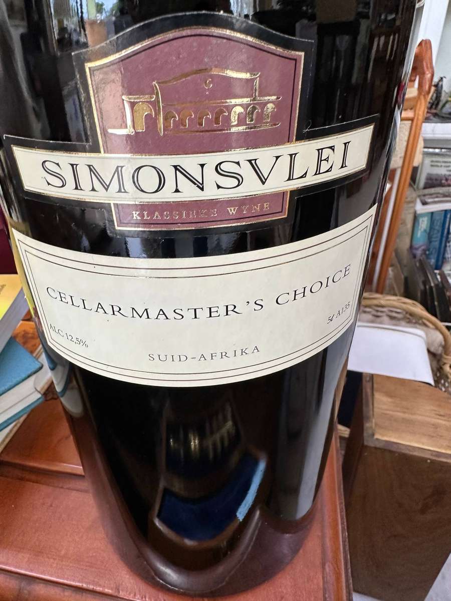 1995 World Cup Final 5 liter Simonsvlei Wine bottle with contents
