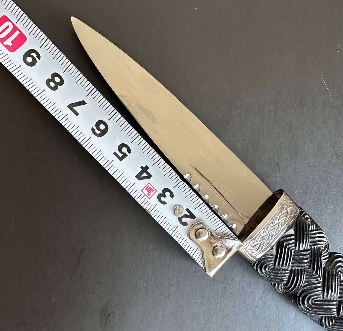 Celtic knot silver sgian dubh Knife in sterling silver and stainless steel