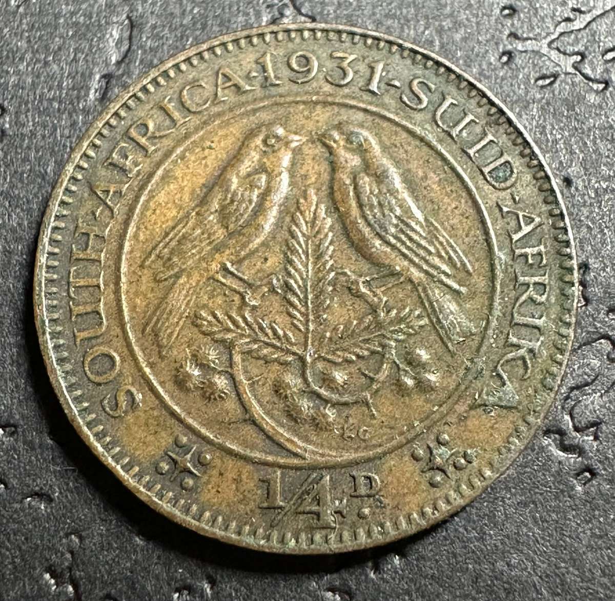1931 1/4 penny ( oortjie ) Suid coin in EF condition.