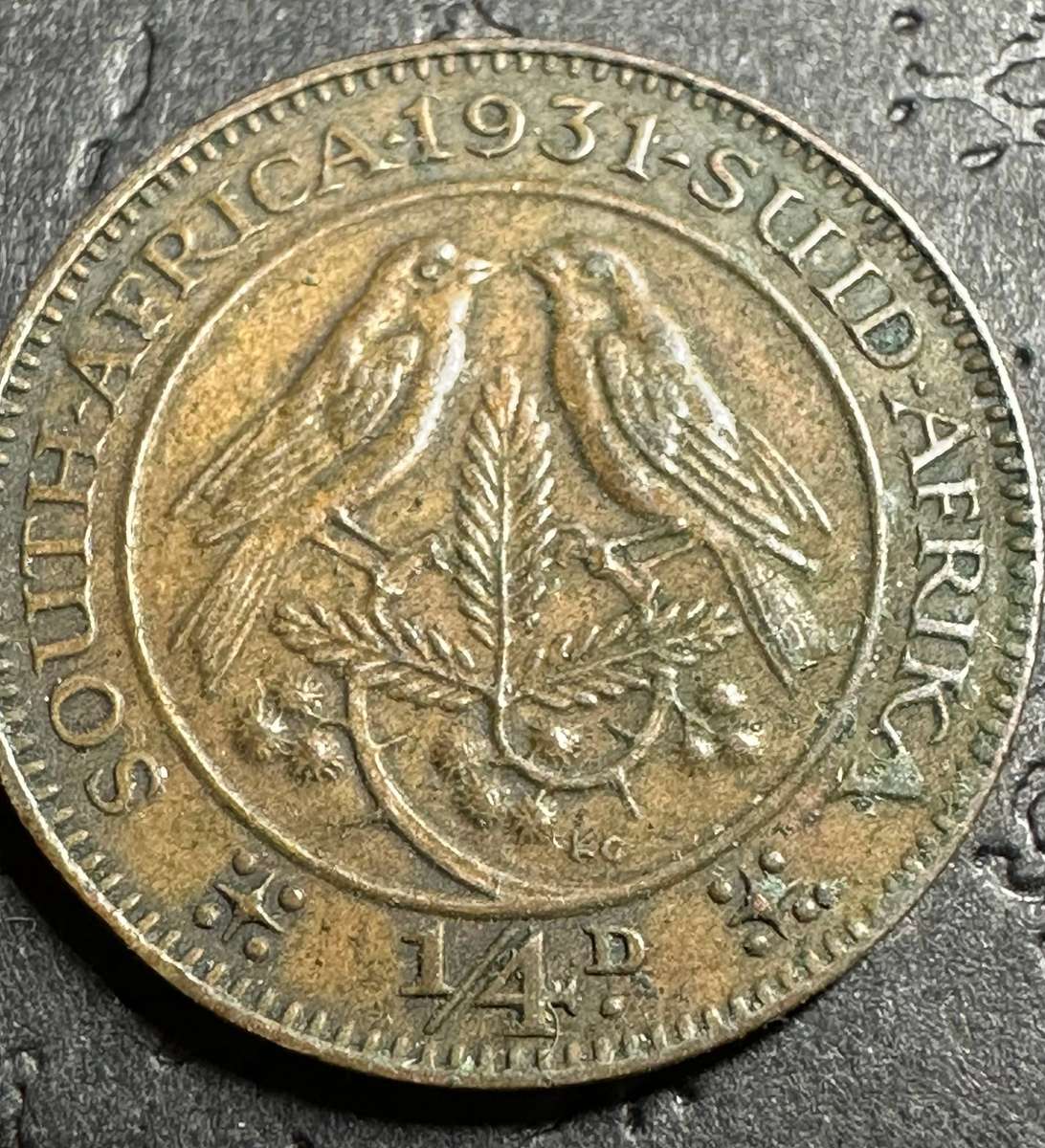 1931 1/4 penny ( oortjie ) Suid coin in EF condition.