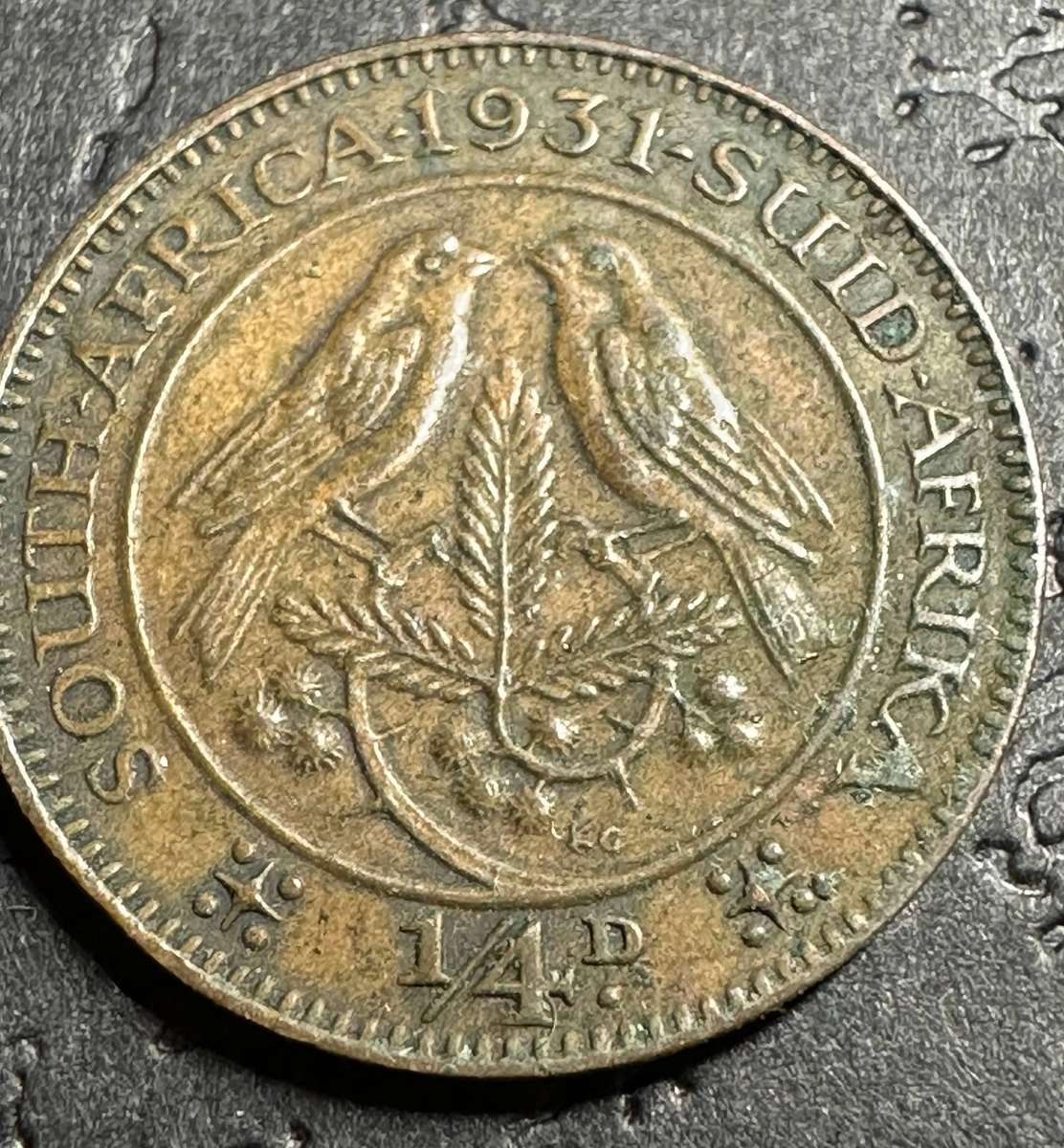 1931 1/4 penny ( oortjie ) Suid coin in EF condition.
