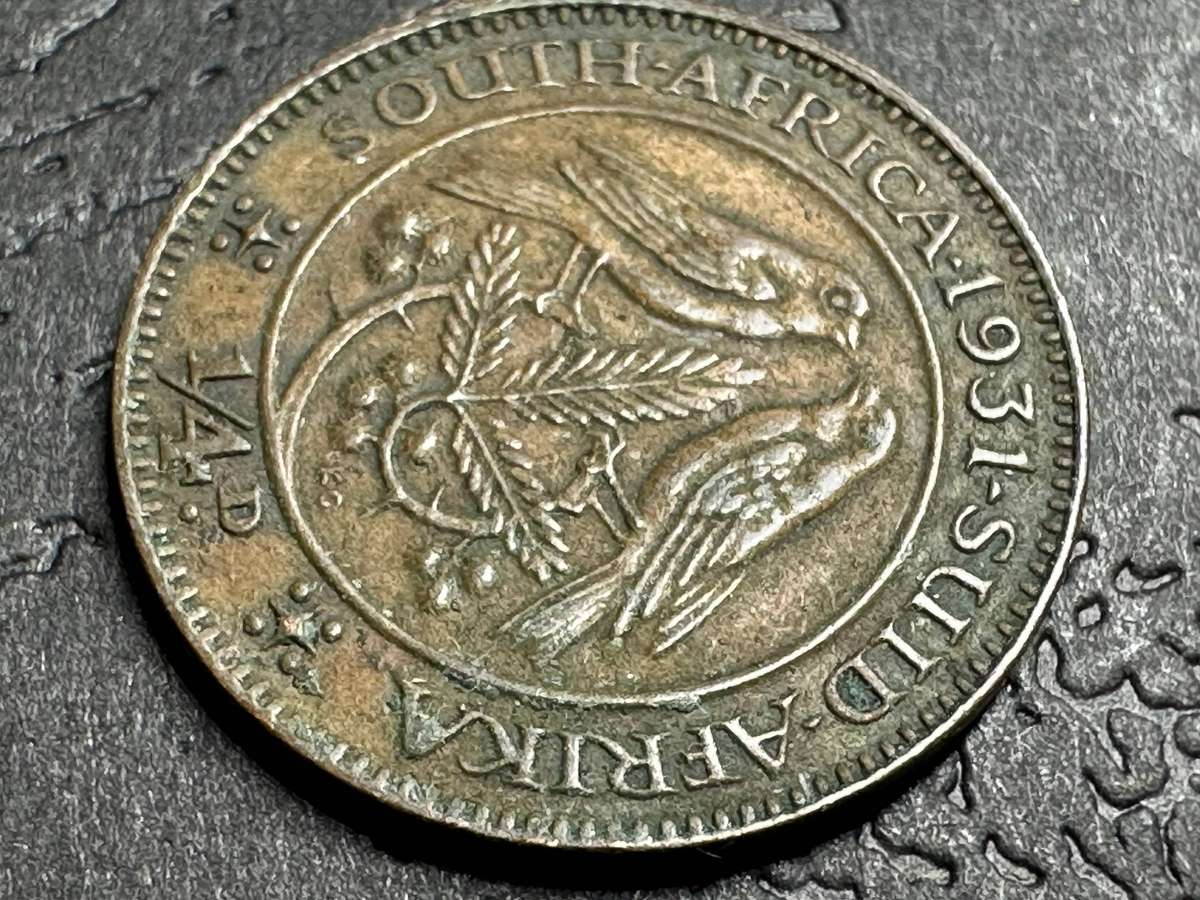 1931 1/4 penny ( oortjie ) Suid coin in EF condition.