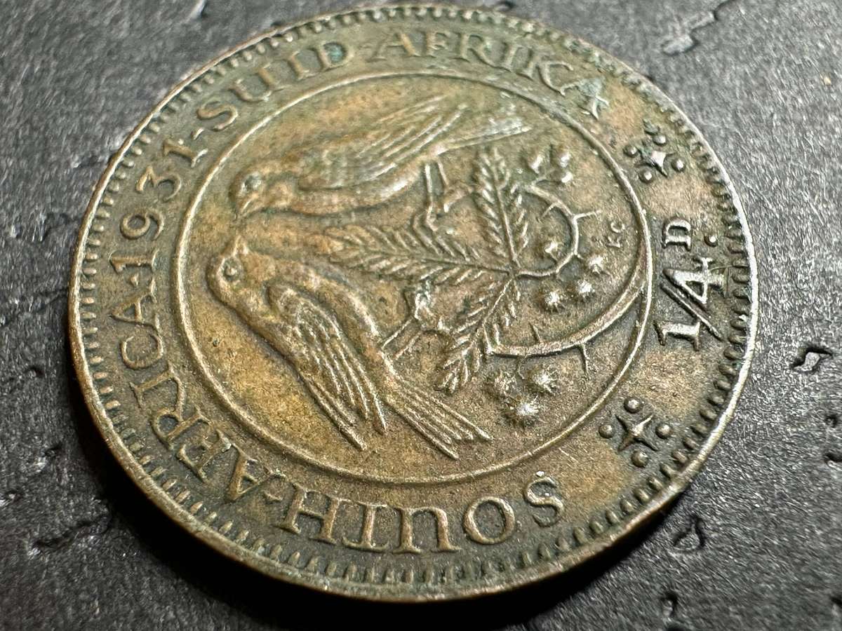 1931 1/4 penny ( oortjie ) Suid coin in EF condition.