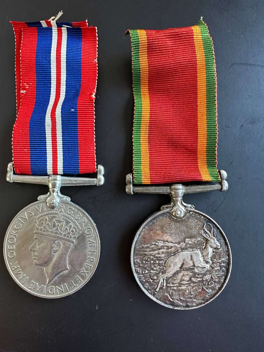 WW2 medal pair with silver Africa medal