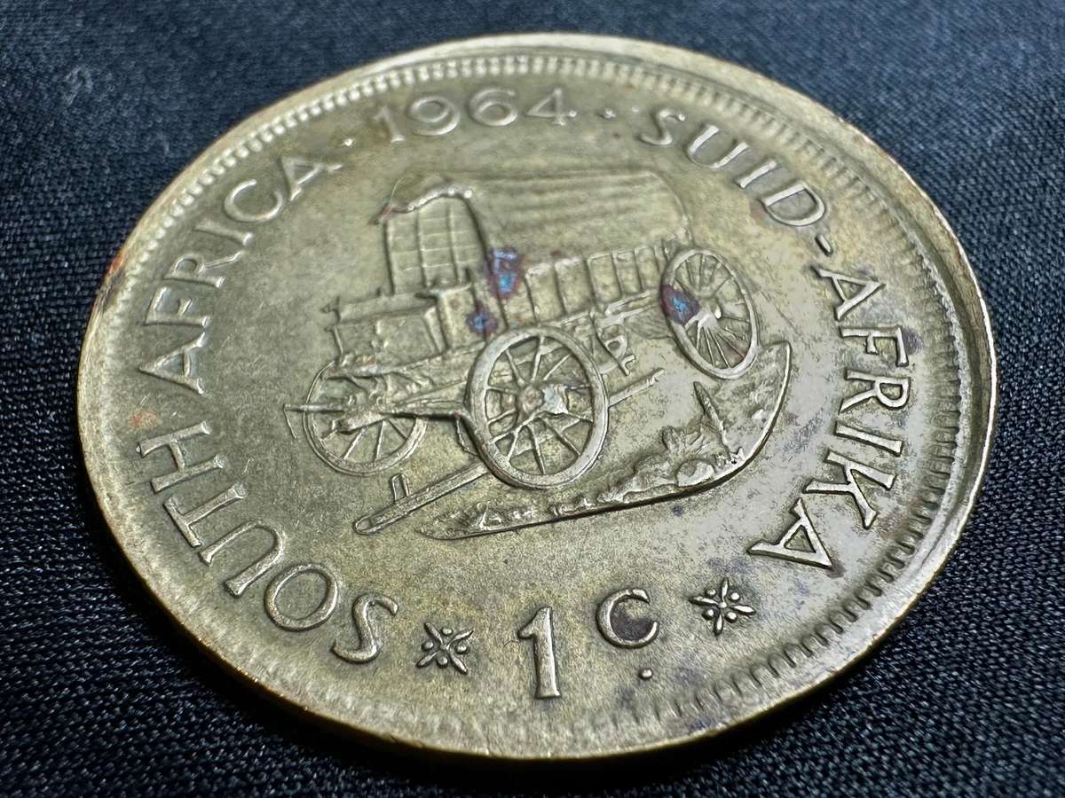 1964 South African 1 cent rim error coin