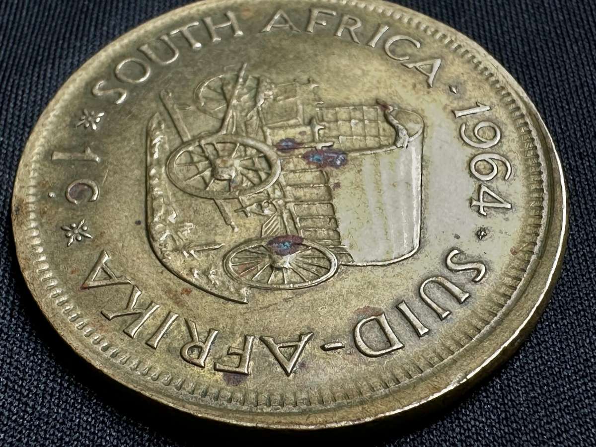 1964 South African 1 cent rim error coin