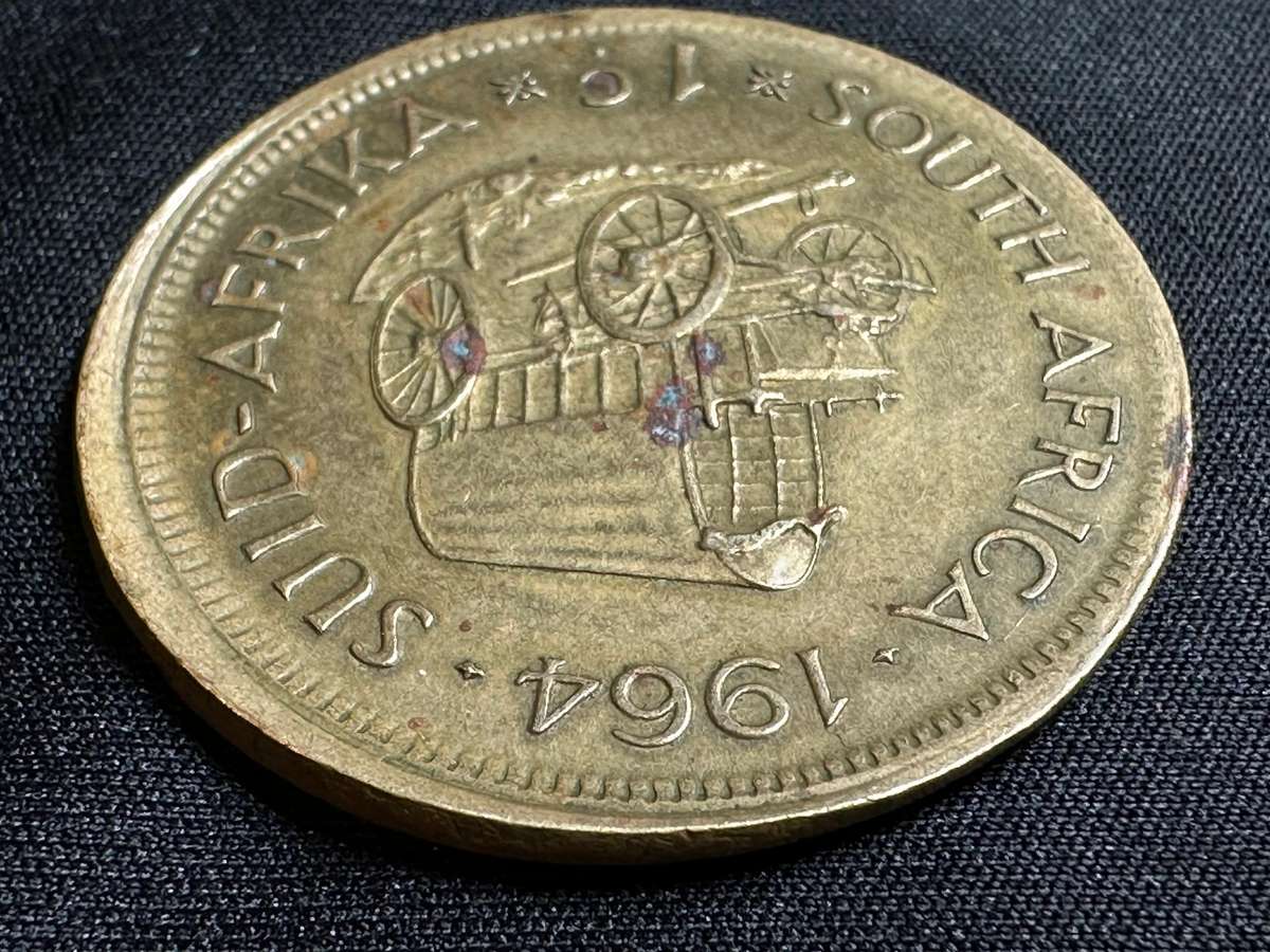 1964 South African 1 cent rim error coin