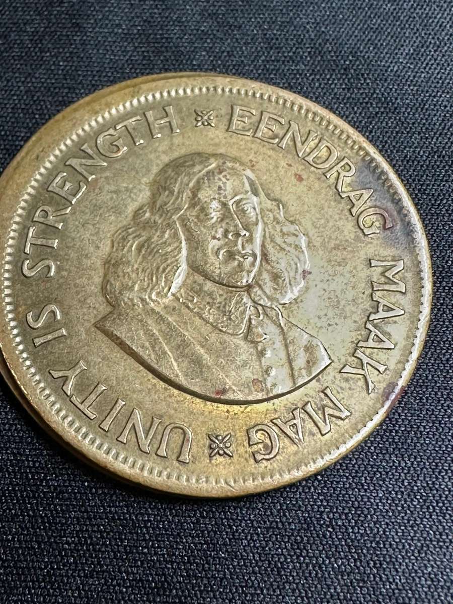 1964 South African 1 cent rim error coin