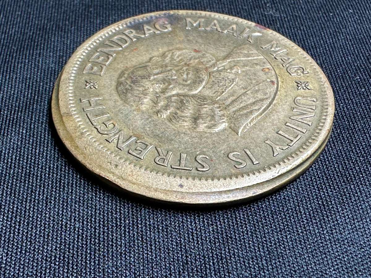 1964 South African 1 cent rim error coin