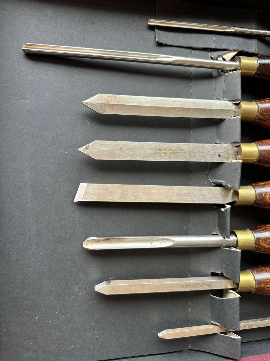 Henry Taylor Diamic Sheffield set of Lathe Chisels