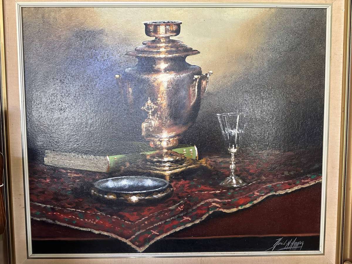 A stunning Denzil Herring still life oil painting