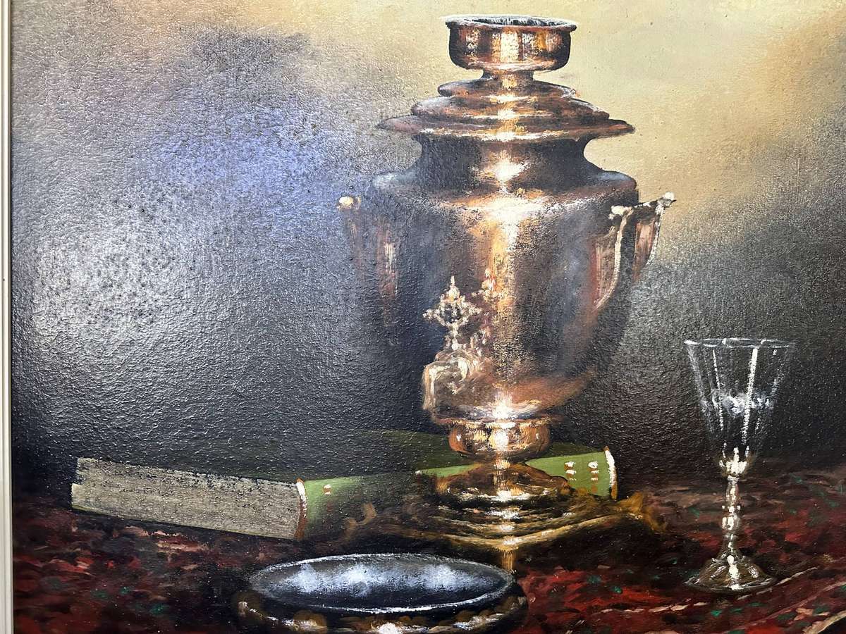 A stunning Denzil Herring still life oil painting